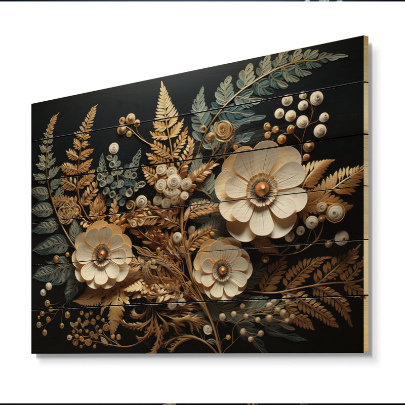 " Ferns Copper Elegance II ", 10" H x 20" W x 0.78" D