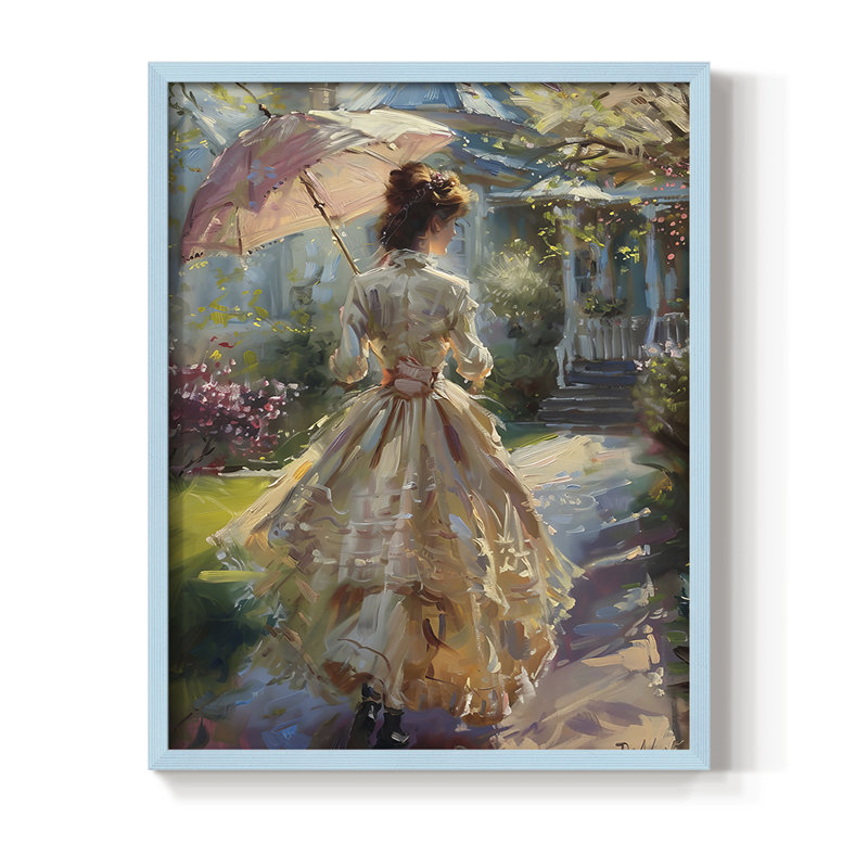 Reproduction encadrée WOMEN Series DCXC III - bois massif, H 11 po x l 9 po, Bleu
