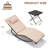 Outdoor Lounge Chair Set Of 3, Patio Chaise Lounger With Folding Table And Adjustable Headrest, Easy 4-step Assembly, All-weather Pe Rattan & Steel Frame For Pool, Patio, Porch, Backyard(khaki)-1518624924