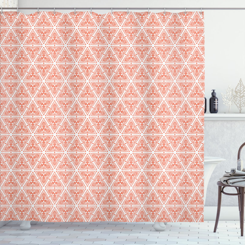 Ensemble de rideau de douche + crochets, H 69 po x l 75 po, Orange foncé