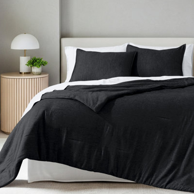 Ensemble d'édredon chiné Bare Home - ultra doux - duvet d'oie - chaleur toutes saisons