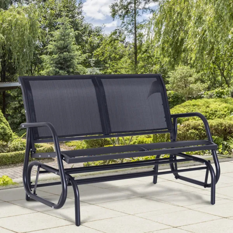 Banc oscillant noir 2 places