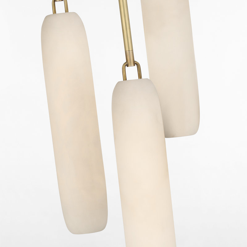 Kelly Wearstler Formosa 3-Light Pendant with Alabaster, Antique-Burnished Brass