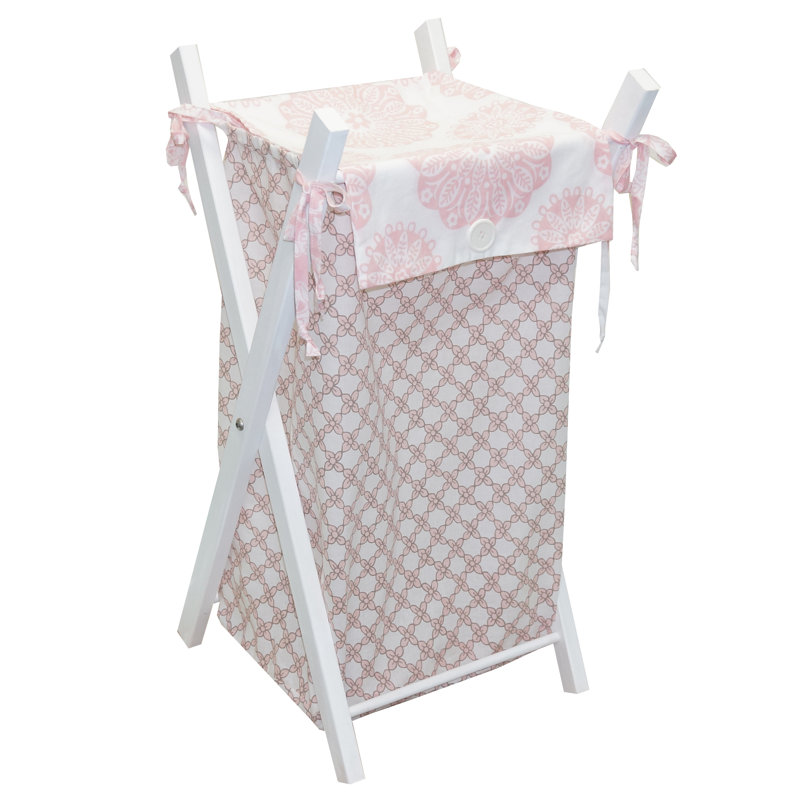 Lailah Fabric Laundry Hamper, Pink