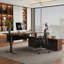 Solid Wood Walnut Color Electric Standing Desk-1148989519