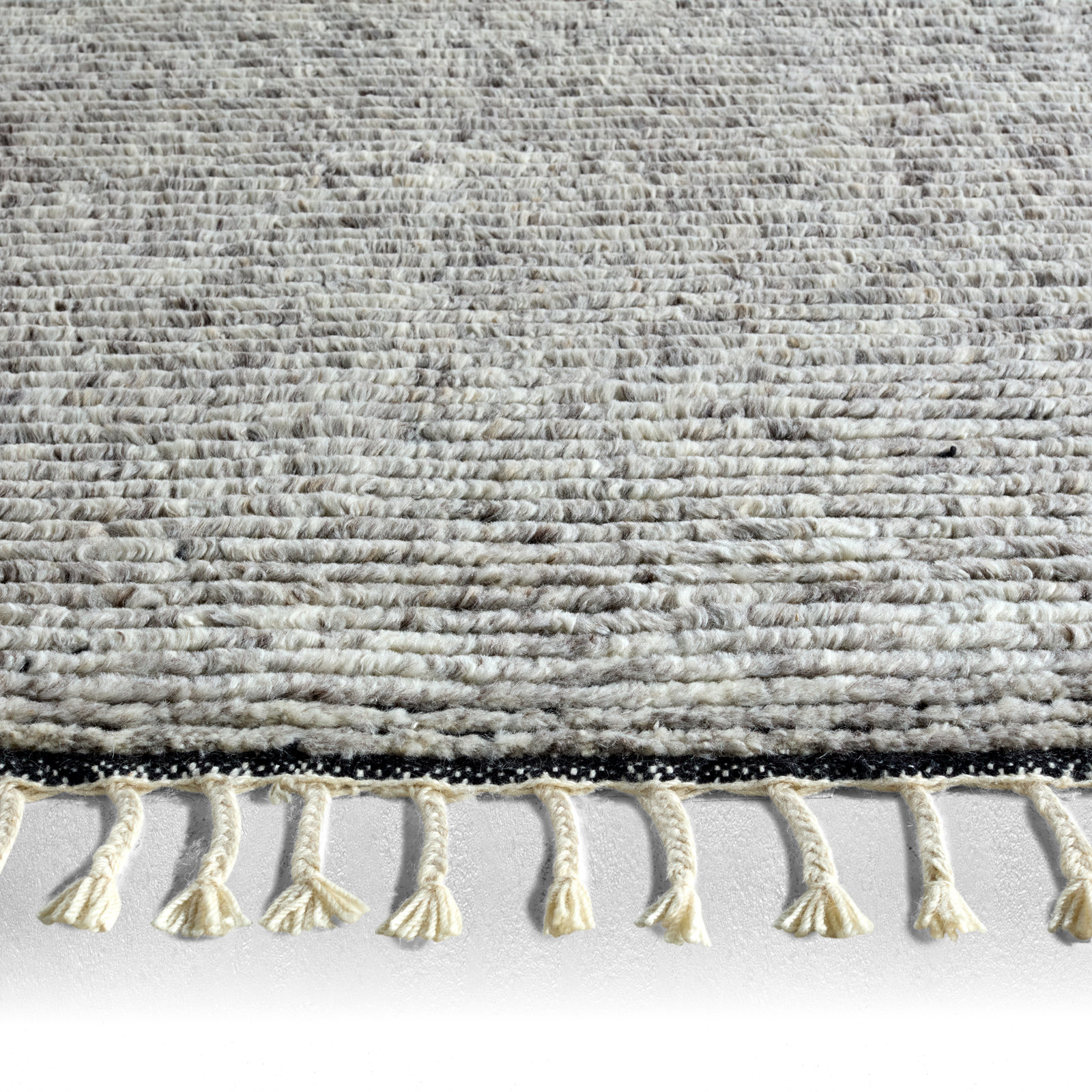 Elwood Hand Knotted Wool/Cotton Gray Area Rug, Rectangle 12' x 15'