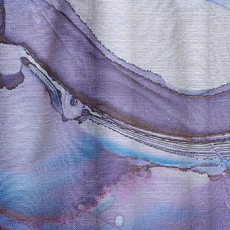 Panneau de rideau simple semi-transparent géométrique mauve et turquoise, L 52 po x L 108 po