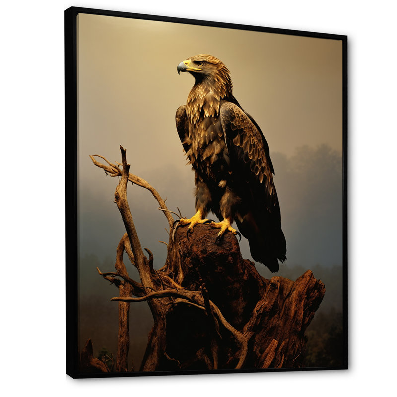 «Eagle S Grace At Top», reproduction sur toile, Cadre flottant noir, H 32 po x l 16 po