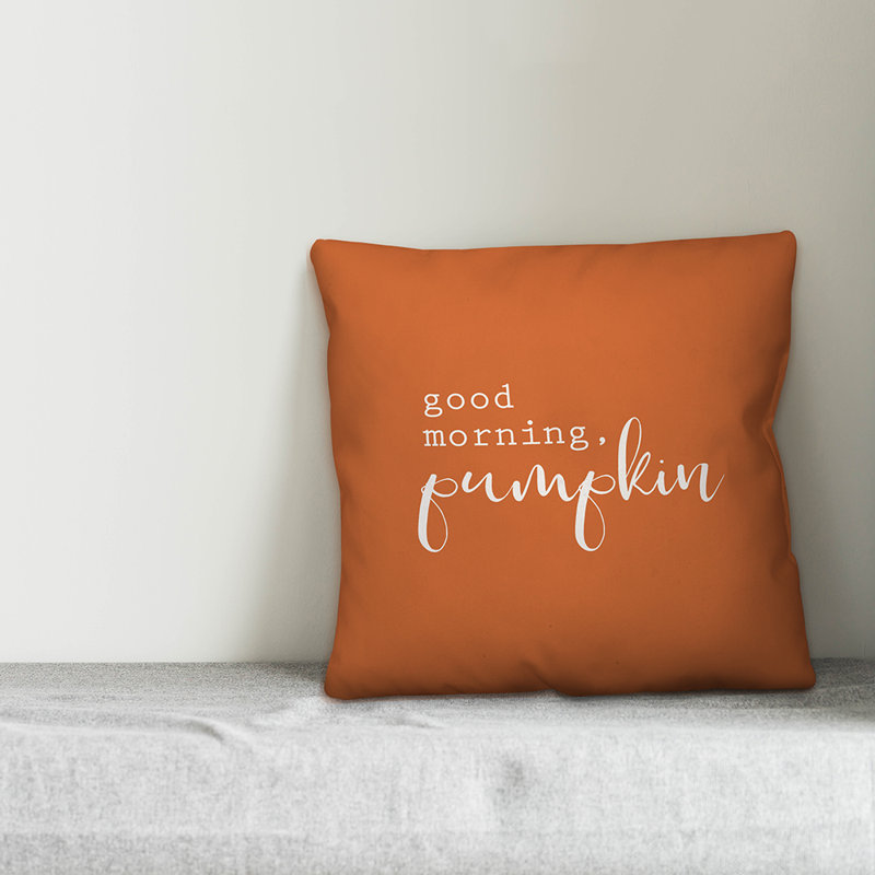  Housse de coussin Good Morning, Orange, 20 po x 20 po
