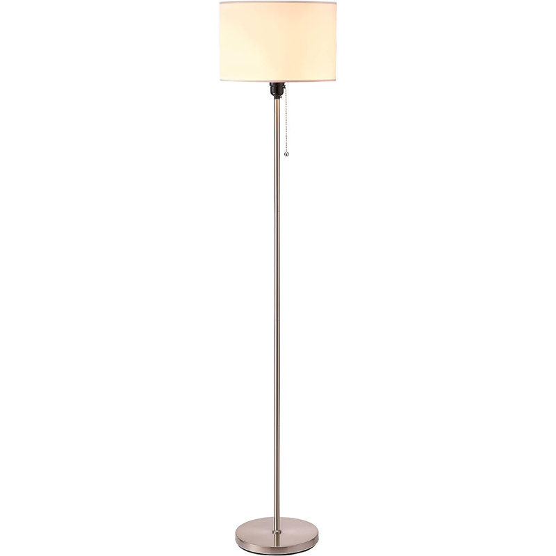 Kelisia 55" Drum Shade Standing Lamp LED Floor Lamp. Pull Chain Switch, E26 Socket, Modern Minimalist Design, Simple Floor Lamp for Living Room, Bedroom, Office,