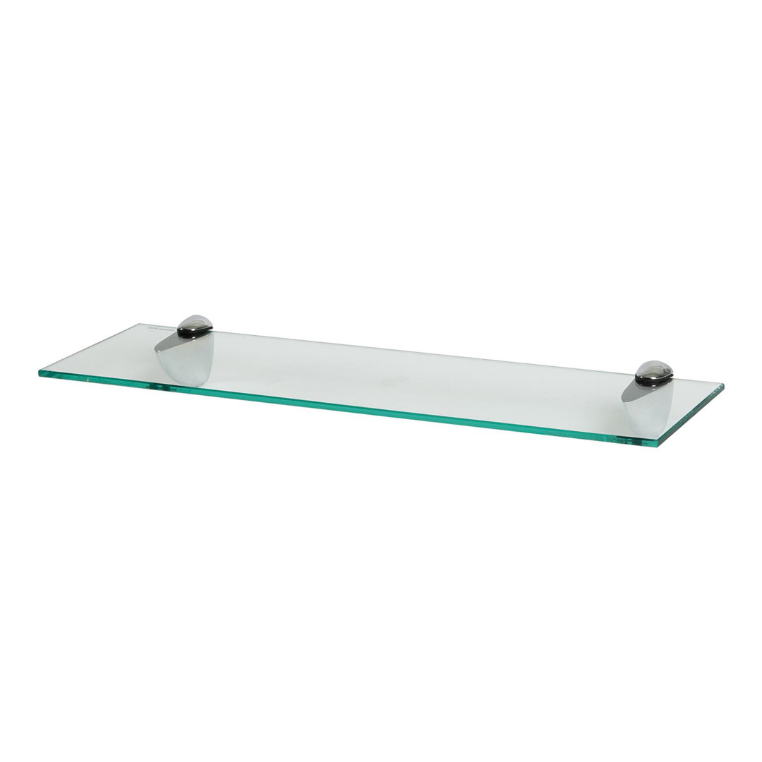Harbour Housewares - Floating Glass Shelf with Silver Brackets