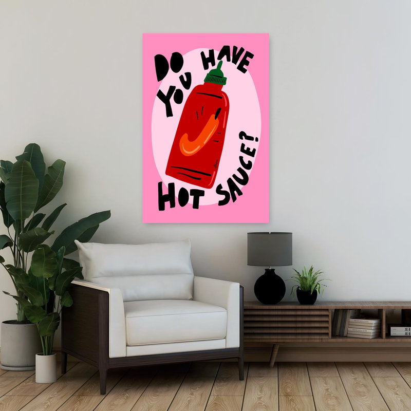 «Hot Sauce», art mural moderne et vibrant, H 36 po x l 24 po