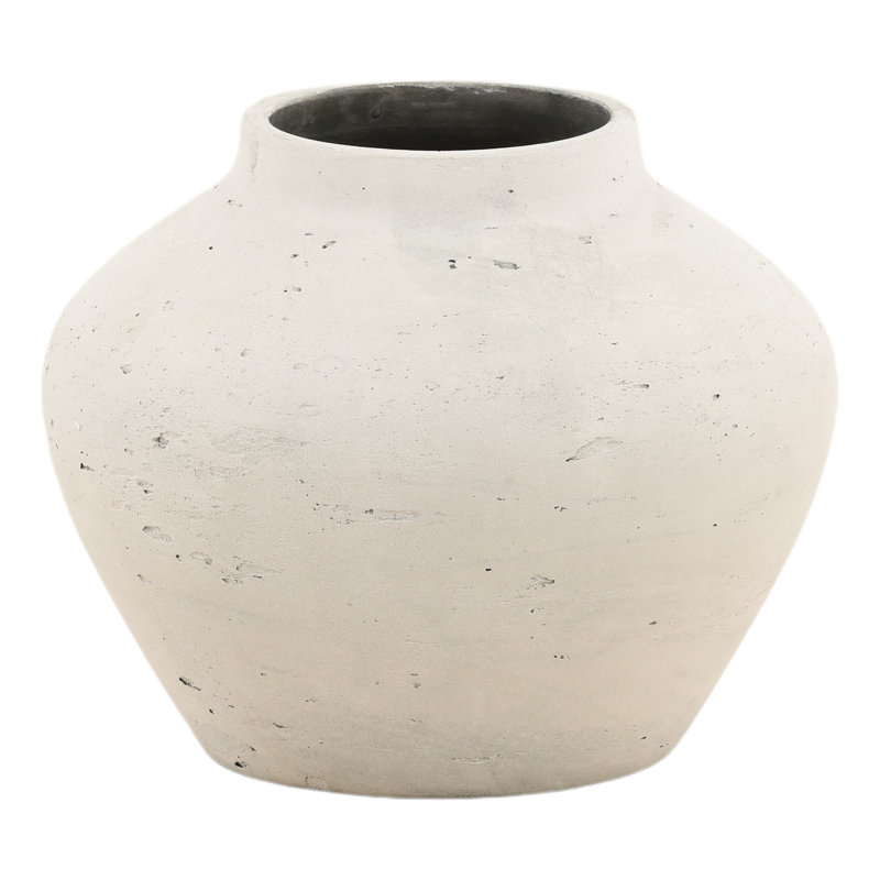 Jocasta Vase, 7.5" H x 9.3" W x 9.3" D, White