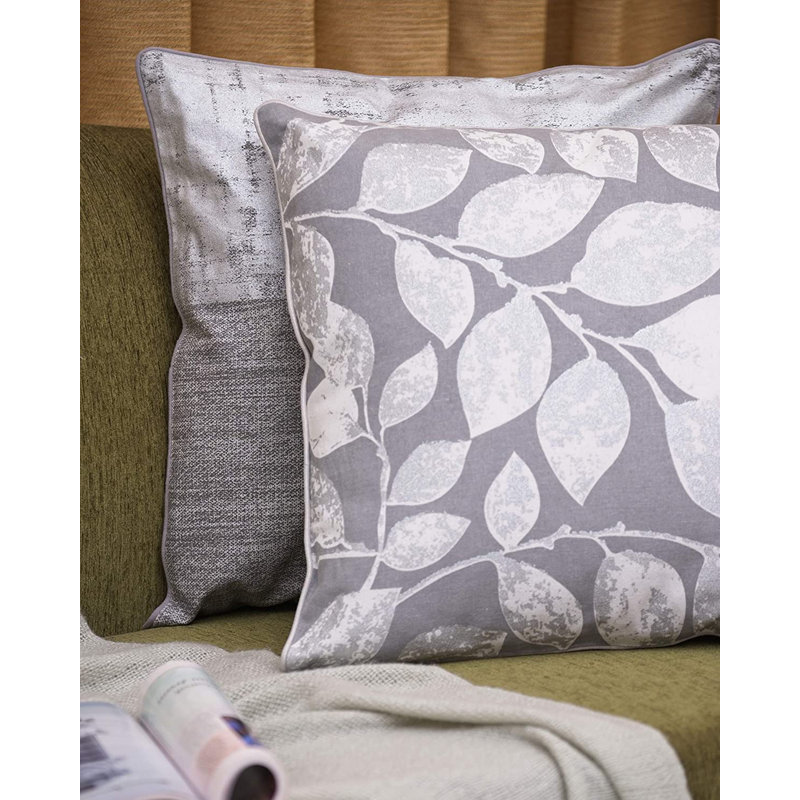 Rectangular Cushion Cover, Grey and Silver