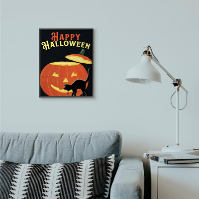 « happy halloween citrouille chat black orange design » par le samedi soir, reproduction d’impression sur image