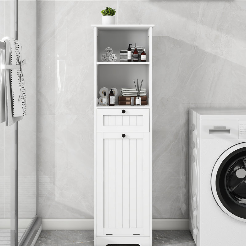 Trieur de linge blanc avec design utilisateur - un compartiment, tiroir, E1, peint pour une organisation facile