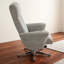 Fauteuil inclinable pivotant en chenille avec repose-pieds, fauteuil moderne, repose-pieds ergonomique, poussoir, manuel, inclinable, salon, lecture, bureau, gris clair