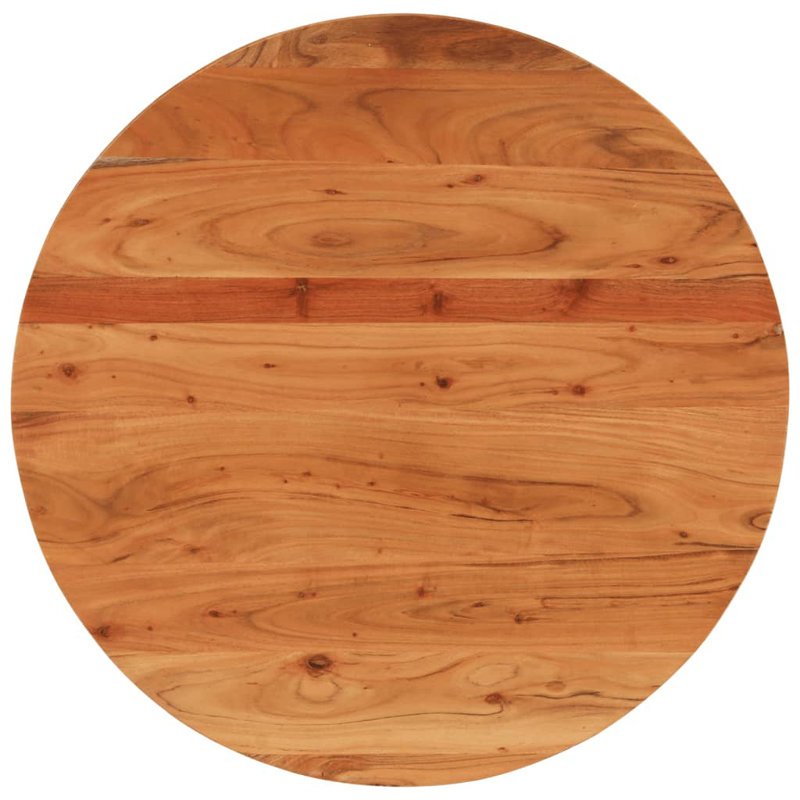 Plateau de table vidaXL Bois naturel Bois d'acacia massif Moyen durable, H 1,5 po x l 27,6 po x P 27,6 po