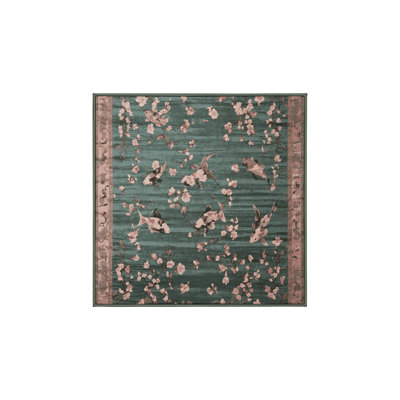 Machine Washable Green Area Rug