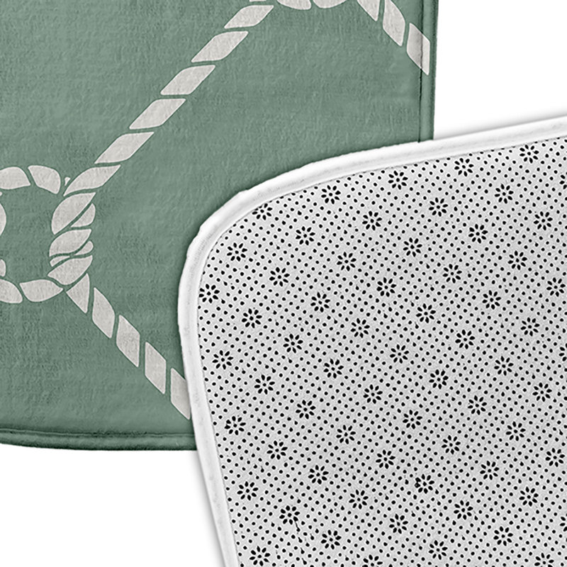 Tapis de bain Nautical Nights, L 21 po x L 34 po, Vert