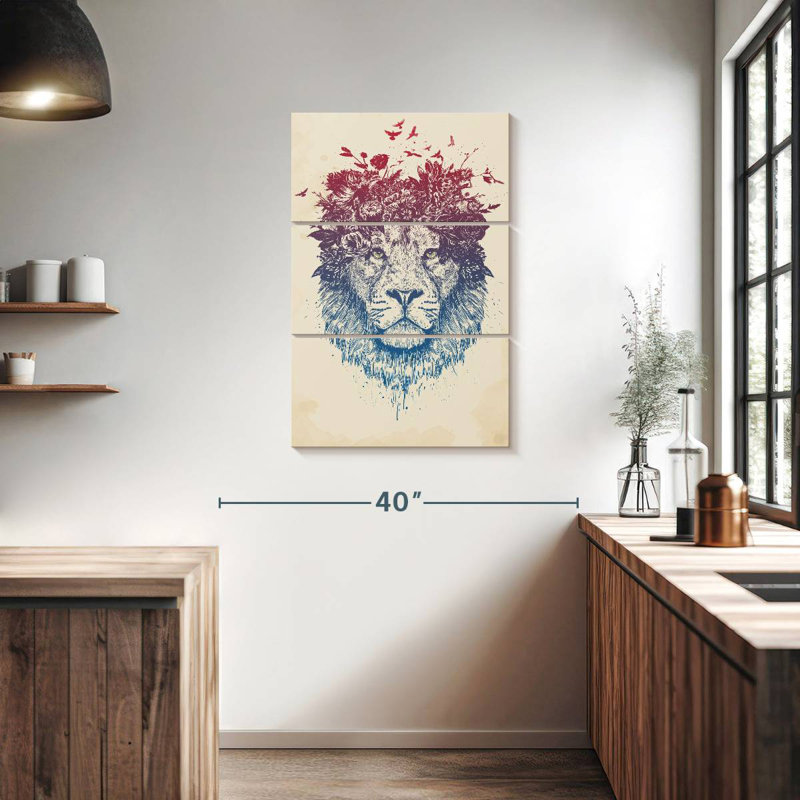 Brampt Floral Lion, 38" H x 24" W