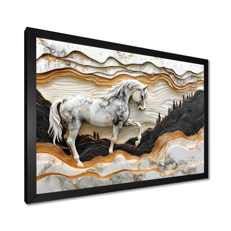 Marjanas - Animals Wall Art, Impression d'un seul cadre photo sans passe-partou, Noir, H 12 po x l 20 po