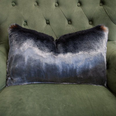 Thomas Collection® Two-Toned Blue Amber Tissavel Luxury Faux Fur Throw Pillow Assorted Sizes
