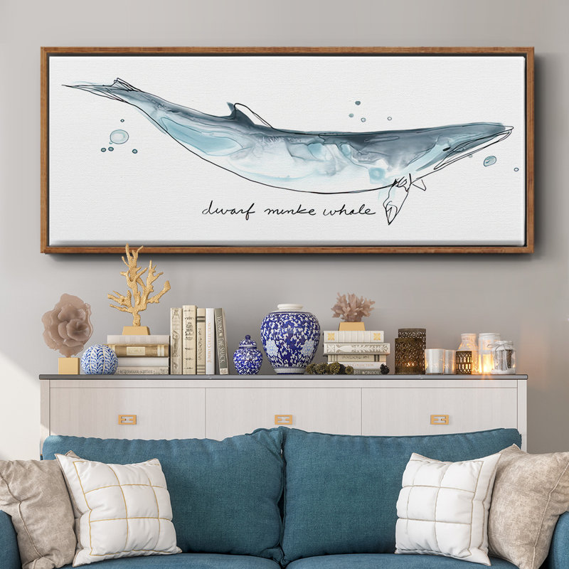Baleine I - toile encadrée, H 20 po x l 50 po