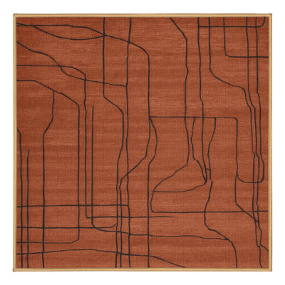 Machine Washable Abstract Brown Area Rug