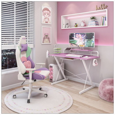 Bureau d'ordinateur polyvalent avec options de rangement avancées et fabrication durable