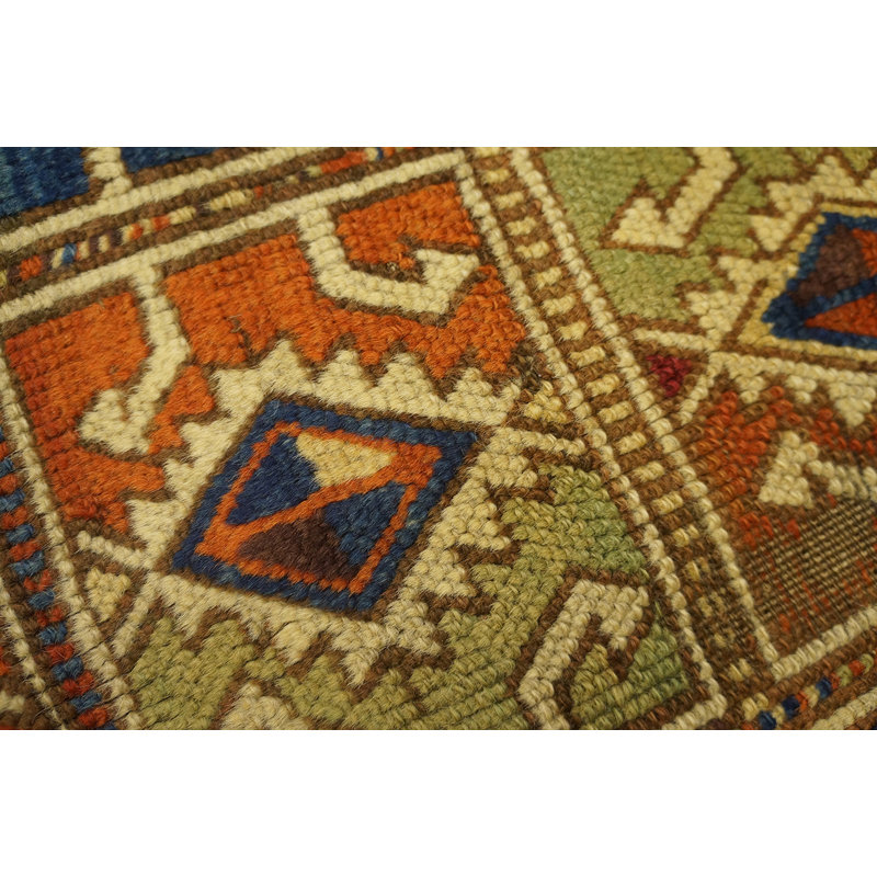 Small Scatter Size Antique Tribal Geometric Mid 19th Century Turkish Yastik Rug