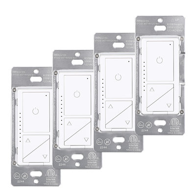 Interrupteur à 3 voies, compatible avec les ampoules à intensité variable, blanc