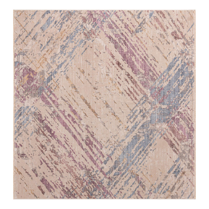 Geometric Indoor Rug, Square 7'10"