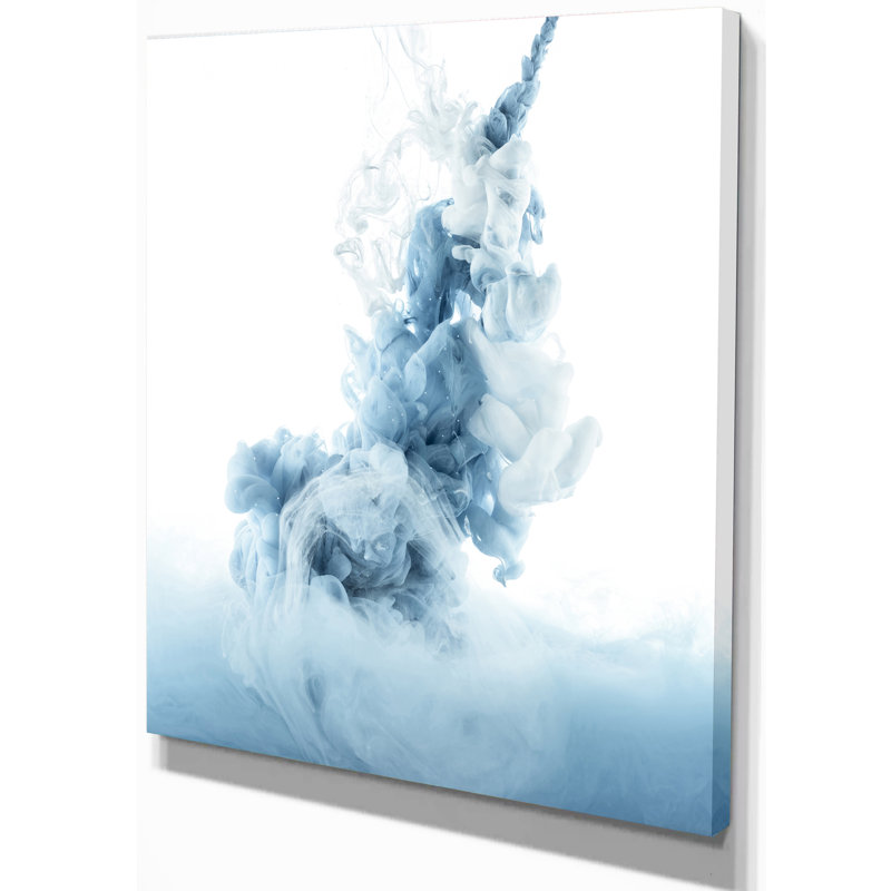 «White Paint Spalshés in Water», reproduction d'art contemporain sur toile tendue, H 20 po x l 12 po x P 1po