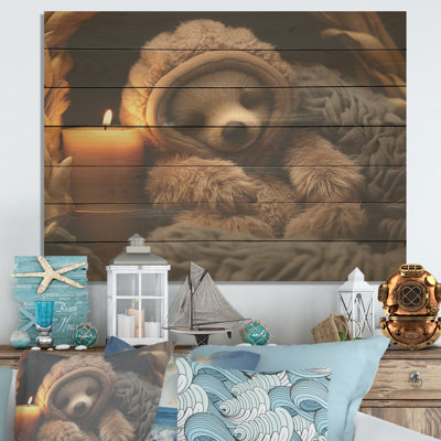 «Brown Sloth Serenity Sleep» - paresseux sur bois