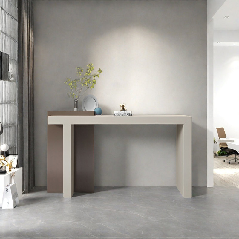 Console Modern Minimalist Art Design, H 37,4 po x l 47,24 po x P 15,75 po, Brun / Beige
