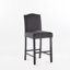 Ensemble de 2 tabourets de bar rembourrés à hauteur de comptoir de 26,25 po avec garniture cloutée, gris anthracite foncé et noyer