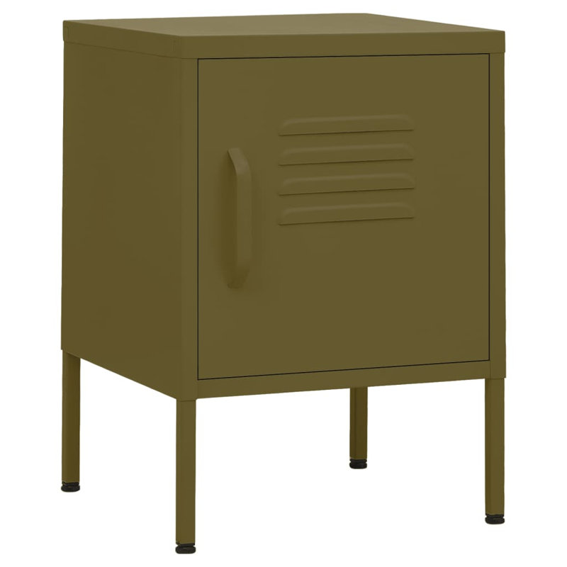 Izzabel 35cm W Steel Bedside Table, Green, Set of 2