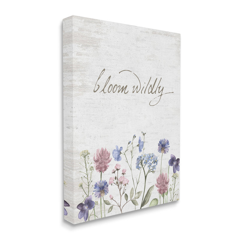 " Bloom Wildly " Graphic Art Print, 48" H x 36" W x 1.5" D