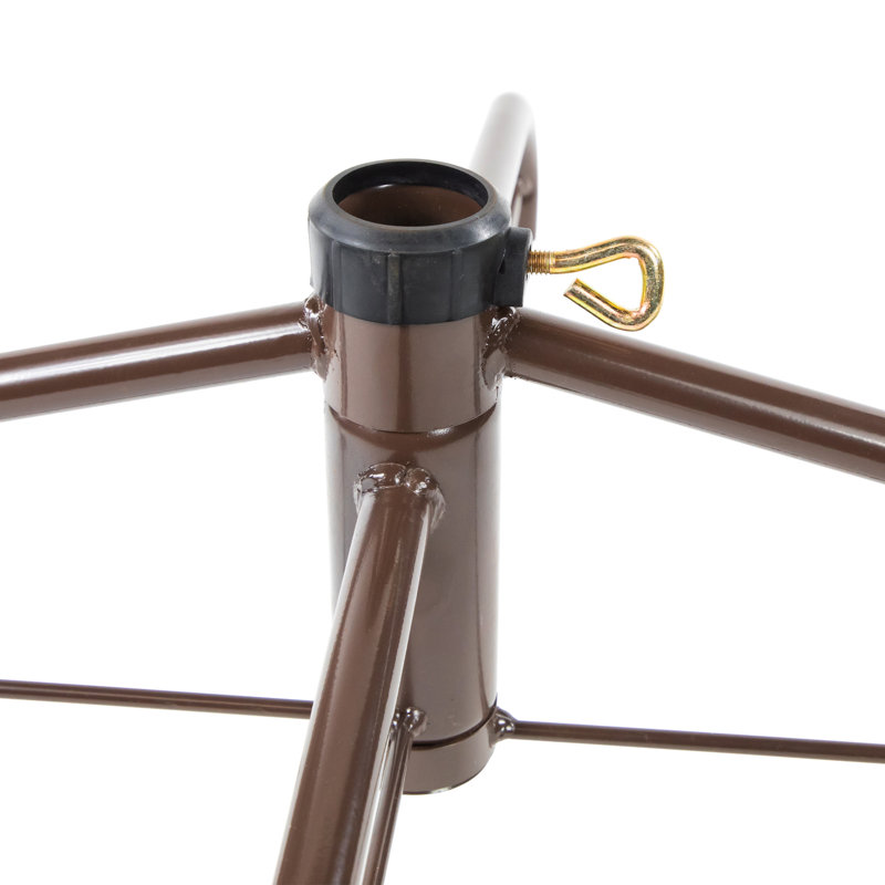 24" Brown Metal Rolling Artificial Christmas Tree Stand For 6' - 9' Trees