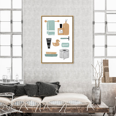 «Bath and Laundry Bathtime Essentials», impression sur toile
