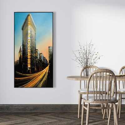 Flatiron Building in Light - Framed Canvas Home Decor
