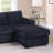 Modern Contemporary Style 2Pc Sectional Sofa Right Arm Chaise Left Arm Sofa Plastic Legs Corduroy Upholstered Dark Black Finish Primary Living Room-1428011556