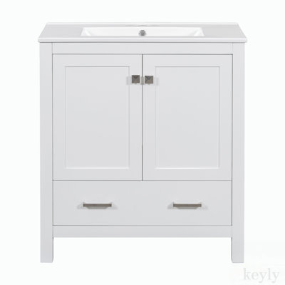 Meuble-lavabo simple 30 po avec plateau en céramique Florient