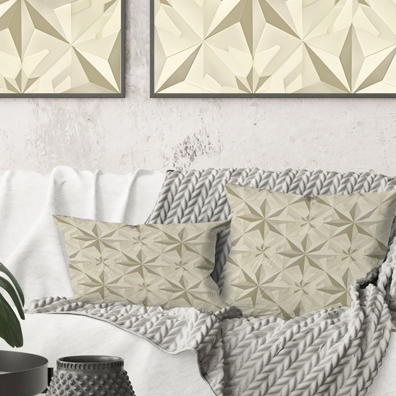 Coussin Ivoire crème Midcentury Stars - Midcentury, H 18 po x l 18 po