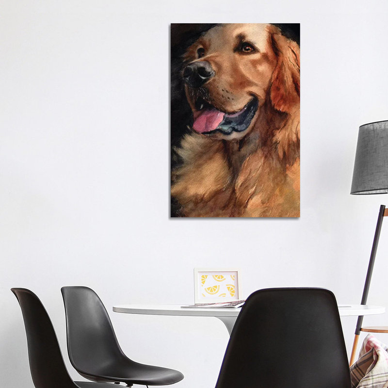 Golden Retriever Joy 1 Piece Wrapped Canvas Wall Art, 101.6 cm H x 66.04 cm W x 3.175 cm D