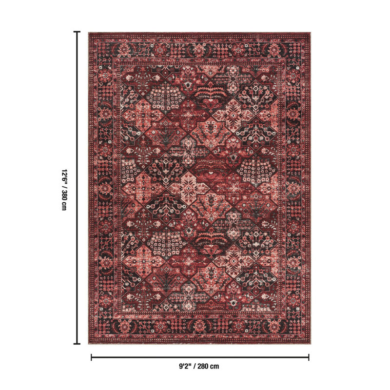 Multi Color Special Design Area Rug, Rectangle 9'2" x 12'6"