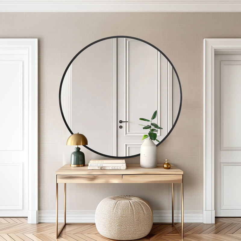 Willa Arlo Interiors Menahan Metal Round Mirror & Reviews | Wayfair