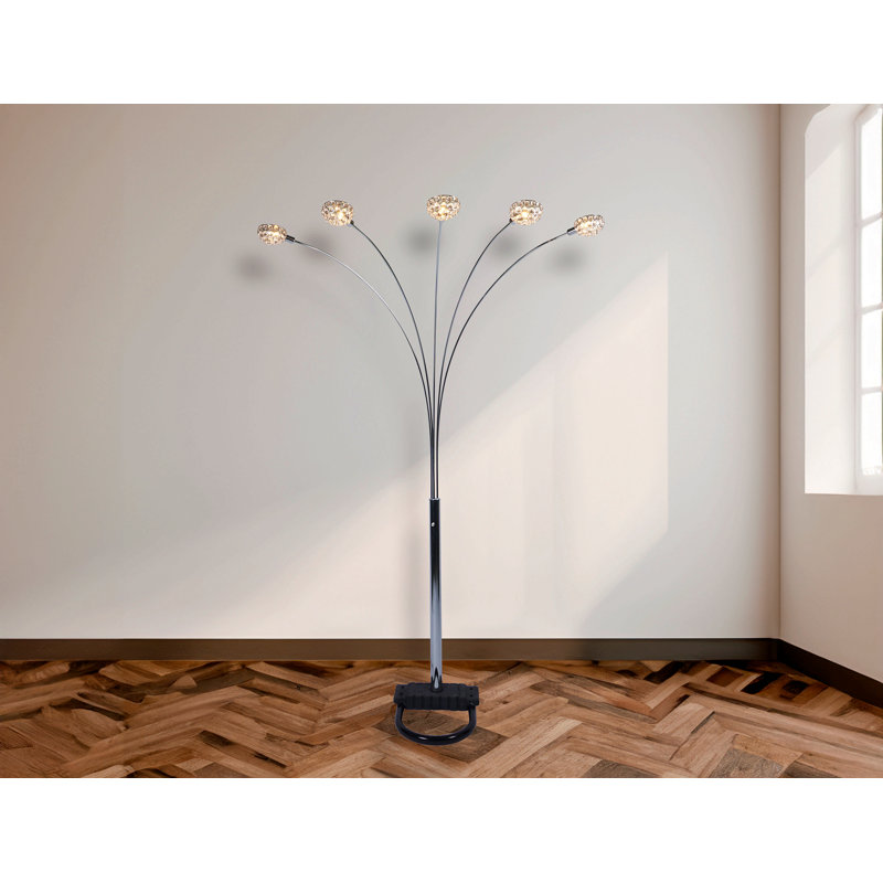 Lampe de salon 1pc de style moderne classique et luxueuse à têtes multiples et demi-lune