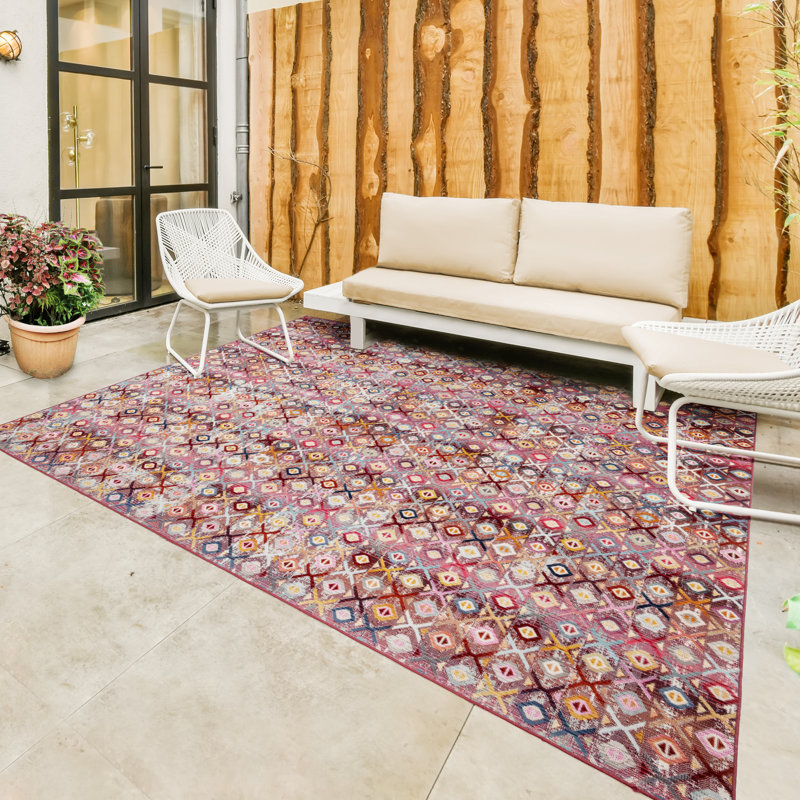  Tapis d'intérieur / extérieur multicolore Sierra Senna, Rectangle 8 pi 9 po x 13 pi 1 po